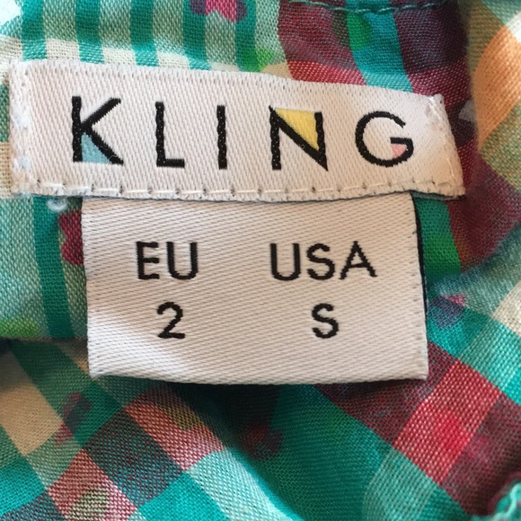 Kling colorful plaid/tartan with sprinkles & hearts cotton dress unique fun 🍩💕 - Picture 9 of 10